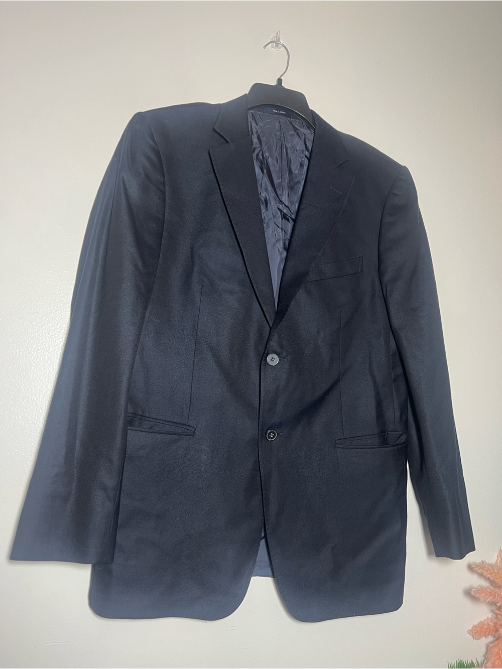 Zegna Men's Wool & Silk Navy Blue Suit Jacket Coat Blazer 52R 52